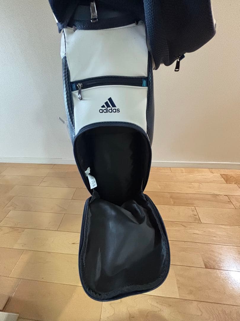 adidas キャディバッグ ホワイト/ブルー