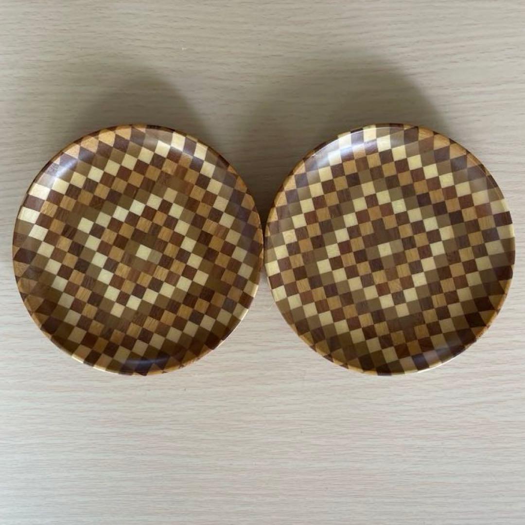 箱根寄木細工　菓子鉢　2個