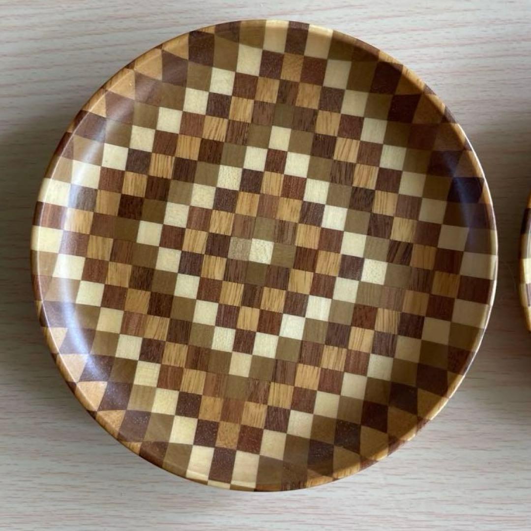 箱根寄木細工　菓子鉢　2個