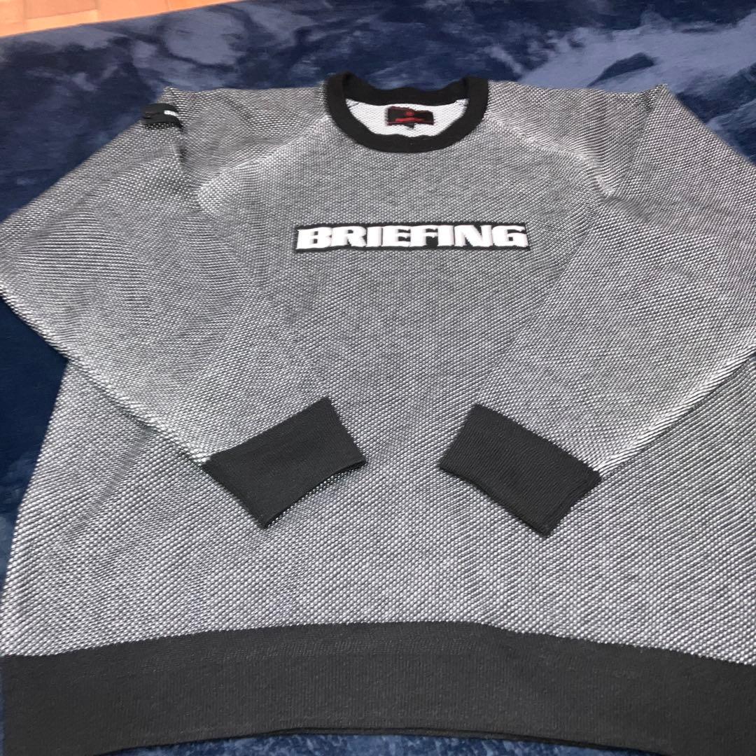 超美品 ブリーフィング バーズアイ ロゴ クルーネック セーター