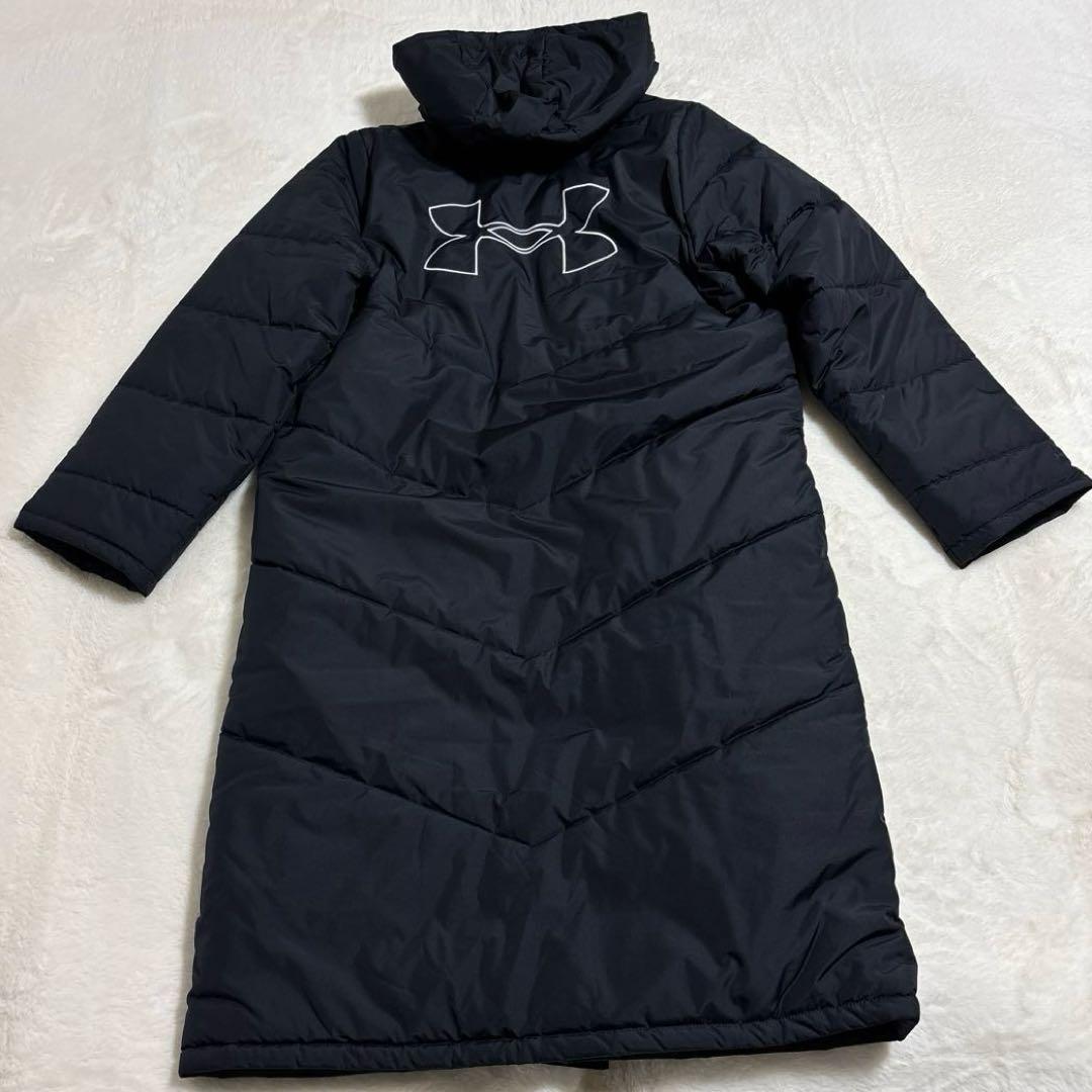 美品✨アンダーアーマー ベンチコート ブラック ロング　LG ロゴ