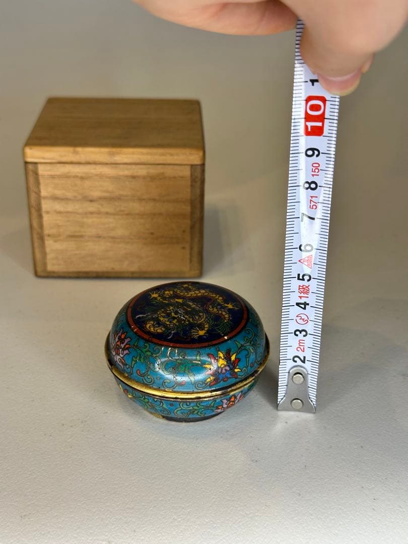 乾隆年製 香合 七宝焼 中国美術 骨董品 茶道具 共箱付