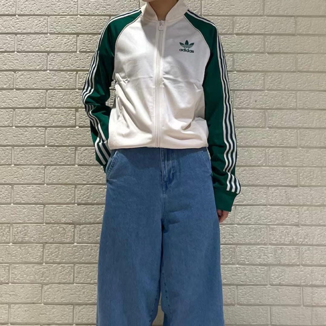 adidas SST トラックトップス ワンダーホワイト×カレッジグリーン(S)