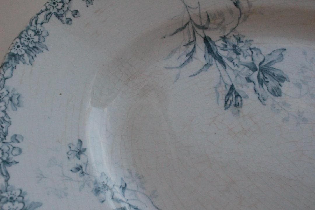 フランスアンティーク/ショワジールロア・バラのオーバルプレート