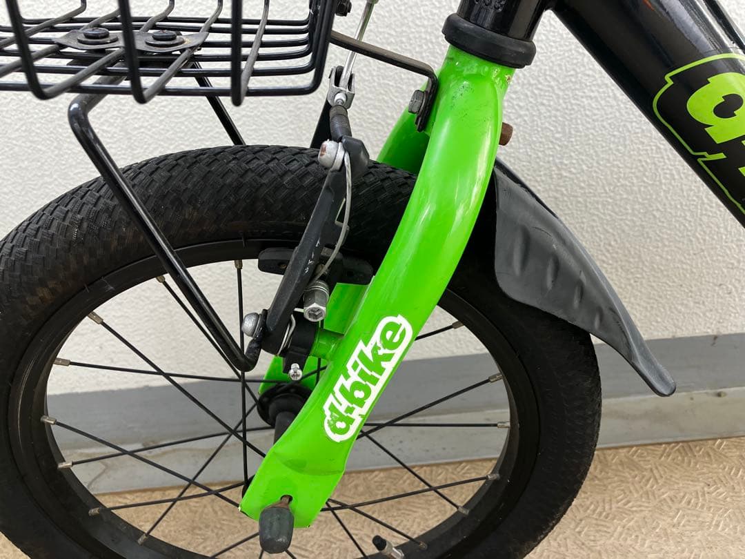 a.　d-bike 幼児用自転車 黒/緑 16インチ　カゴ付き