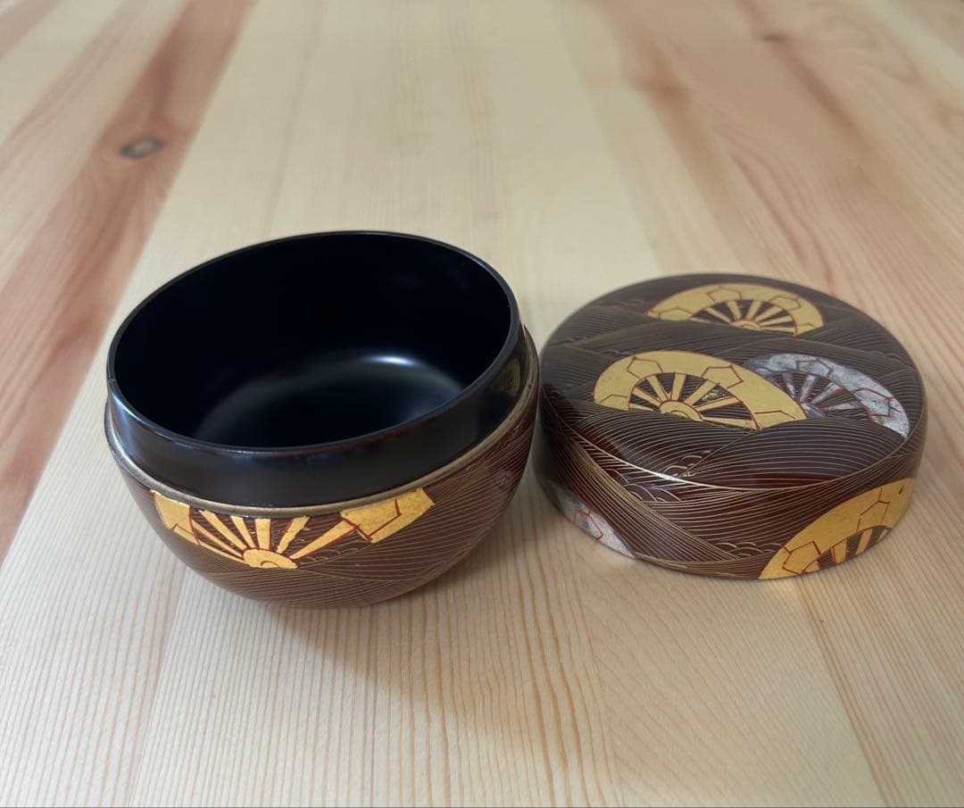 茶道具　平棗　沈金波車　中村宗悦