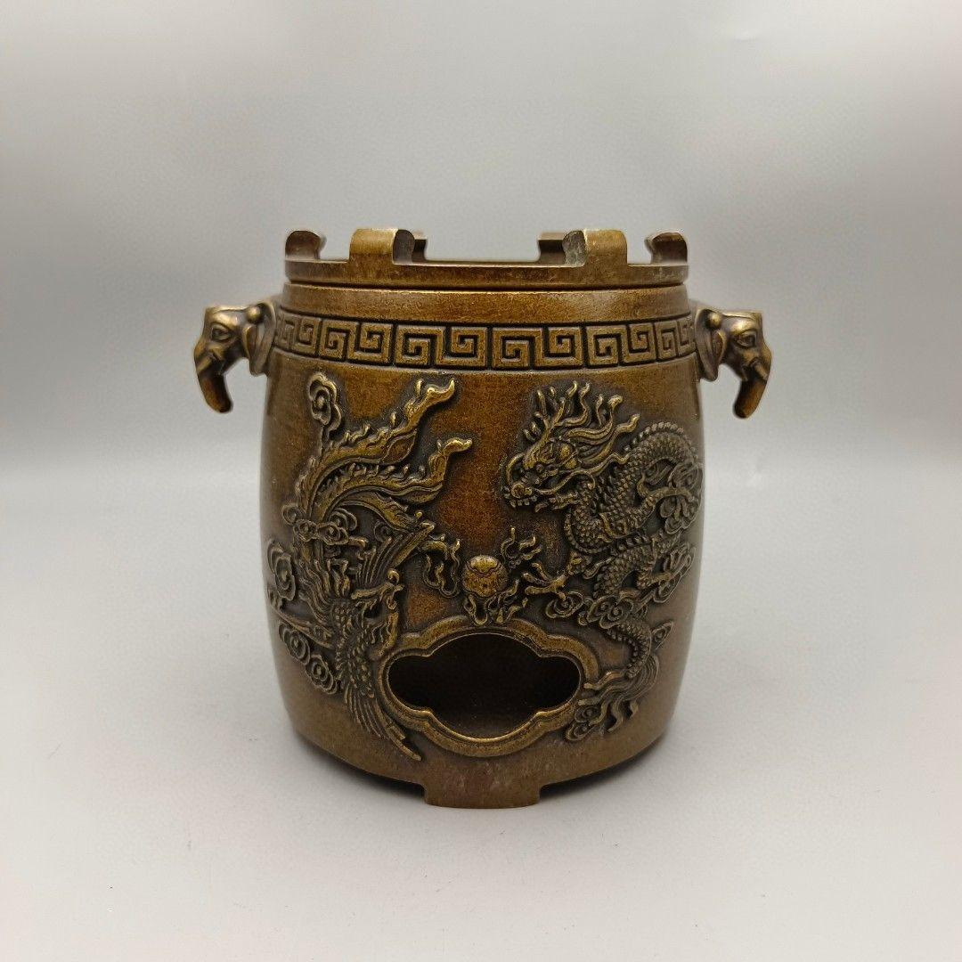 銅器 煮茶炉 温酒炉 風炉 茶道煮茶器 銅炉 装飾品 置物