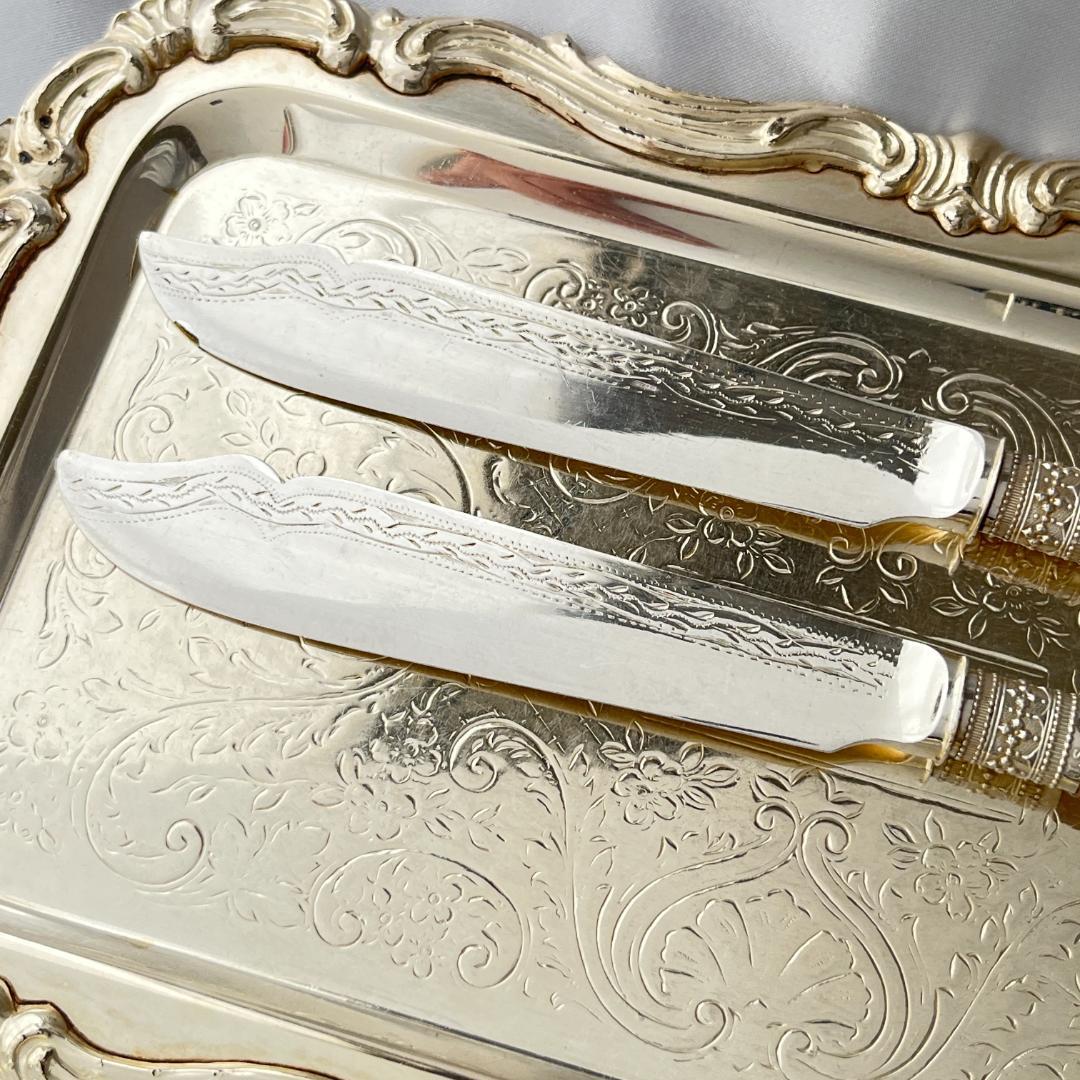 【John Sanderson】【白蝶貝/純銀継手エンド】カトラリーセット