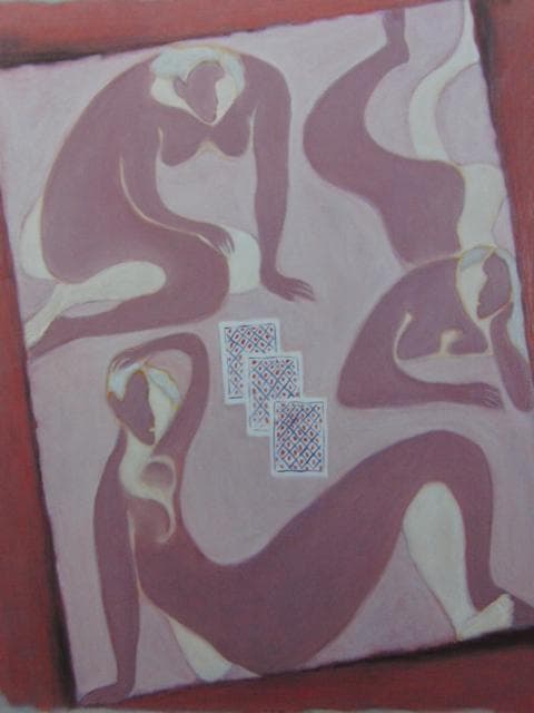 箸方たみ、【トランプ占　Ⅲ】、希少な画集画、新品高級額・額装付