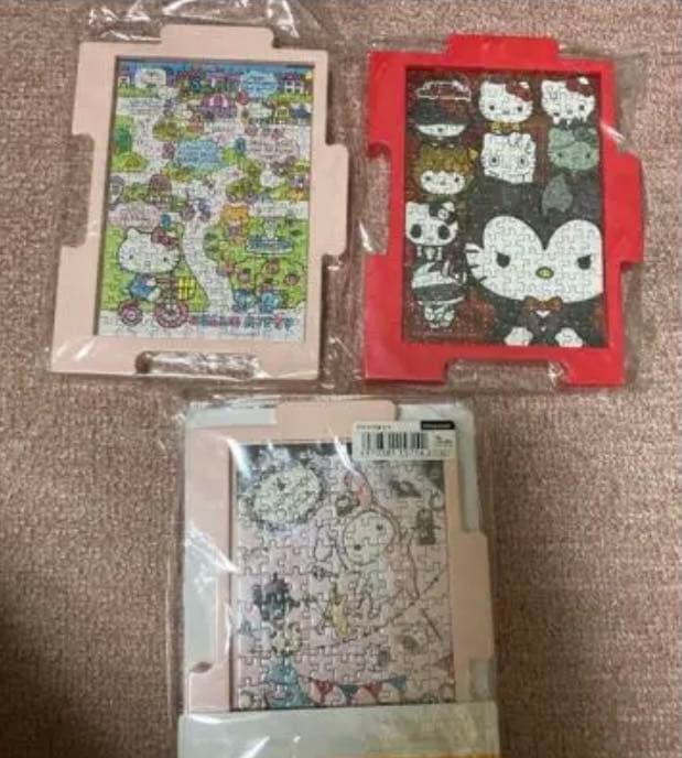 完成品パズルセット額縁非売品(糊付け無し) キティー、リラックマなど16個セット