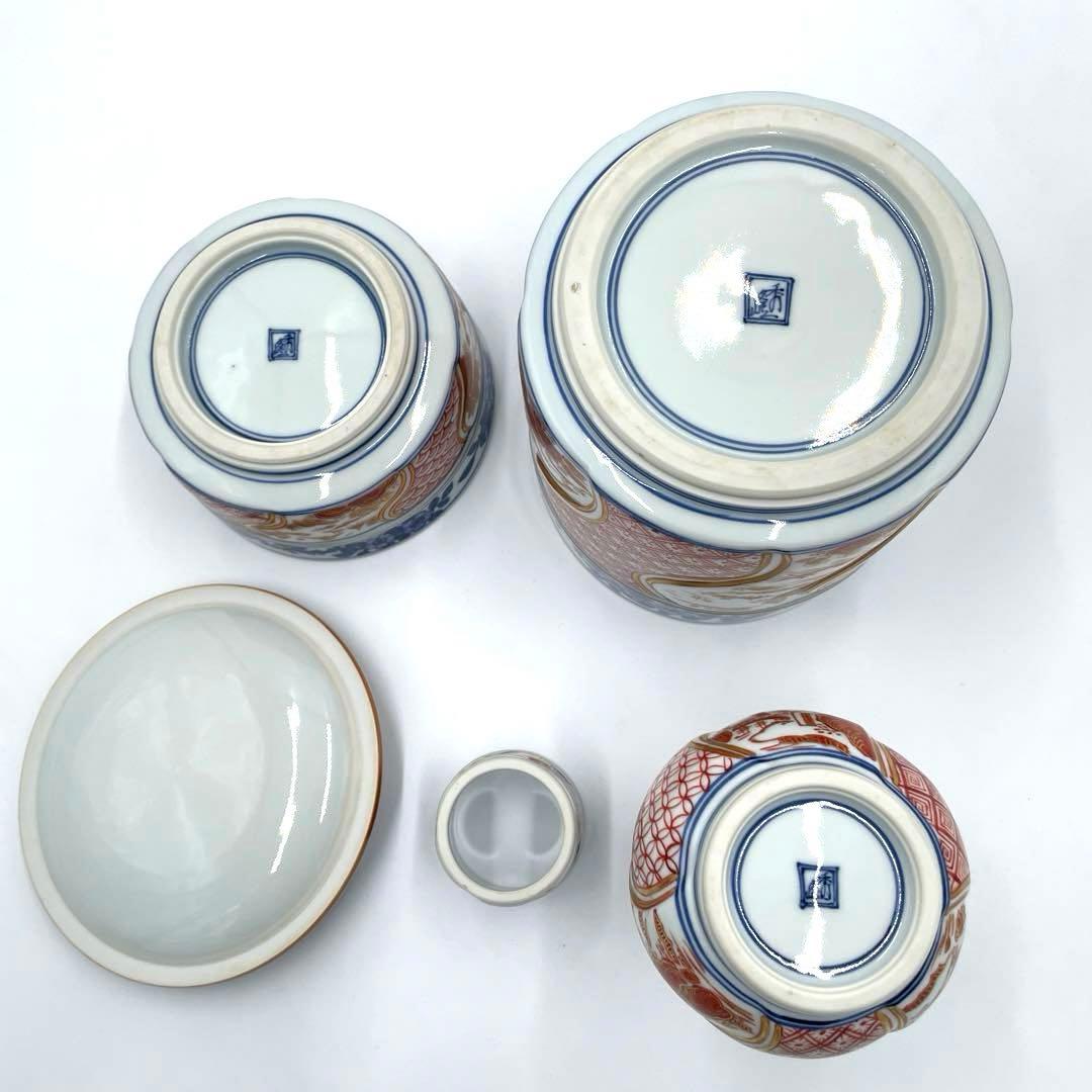 茶道具　染付　金襴手　花鳥文　平安　秀峰　台子皆具　水指　蓋置　釈立　建水　茶器