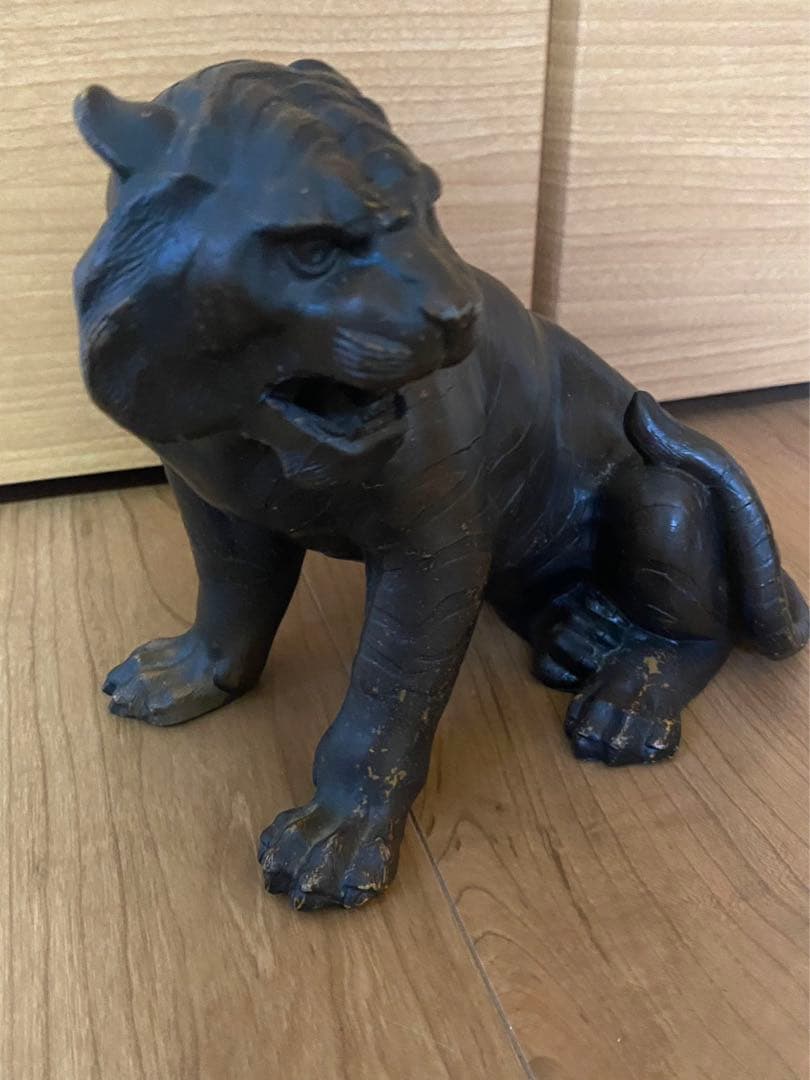 虎置物干支銅器製トラ在名 骨董品