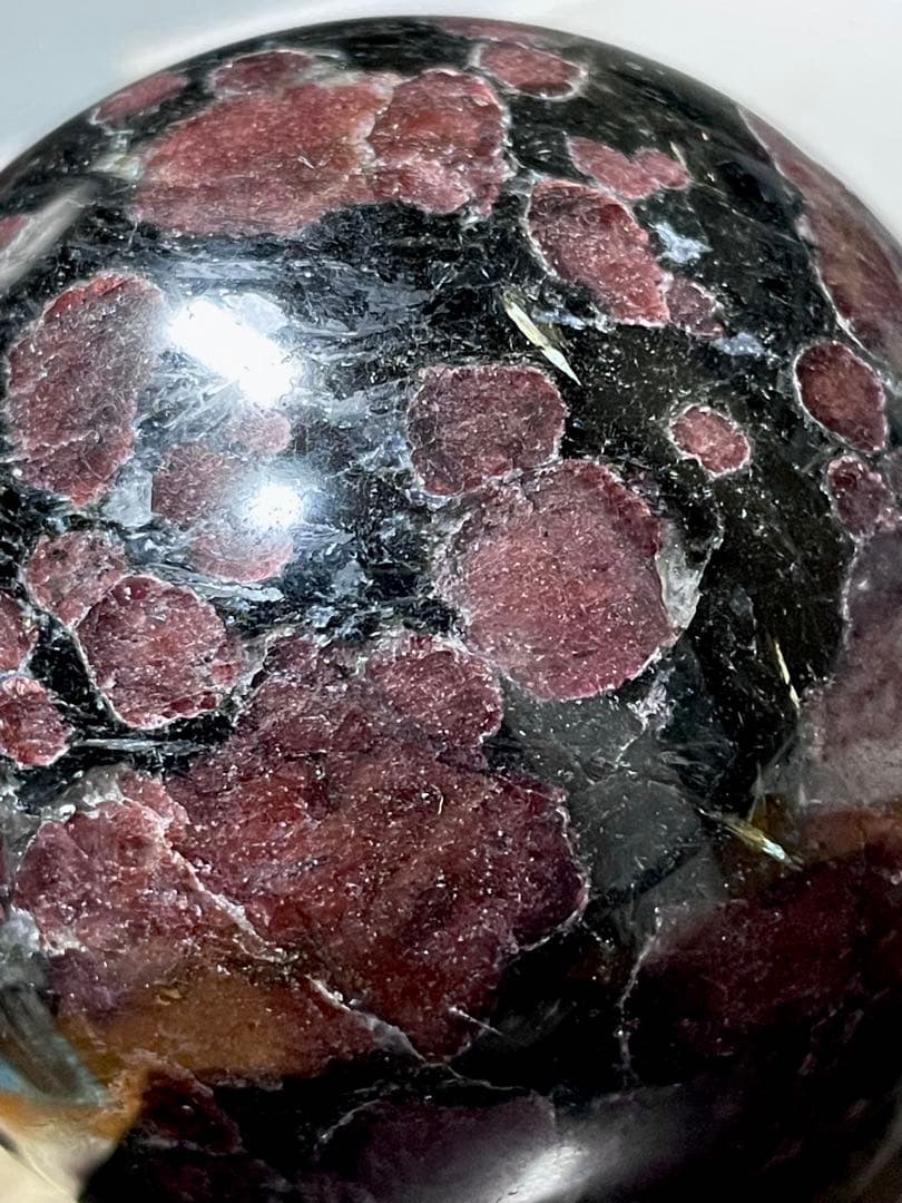 ガーネット インヌーマイト【丸玉●スフィア】台座付き◆天然石◆パワーストーン