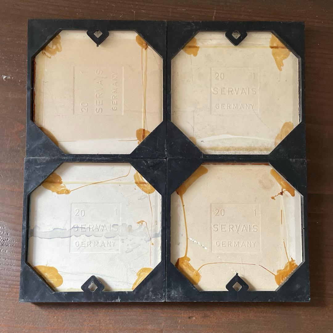 ドイツ ヴィンテージ アンティークタイルセット 4枚組