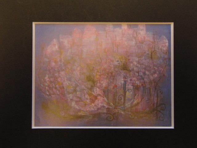 芝田キク、花の訪問者、希少画集画、新品高級額・額装付、状態良好