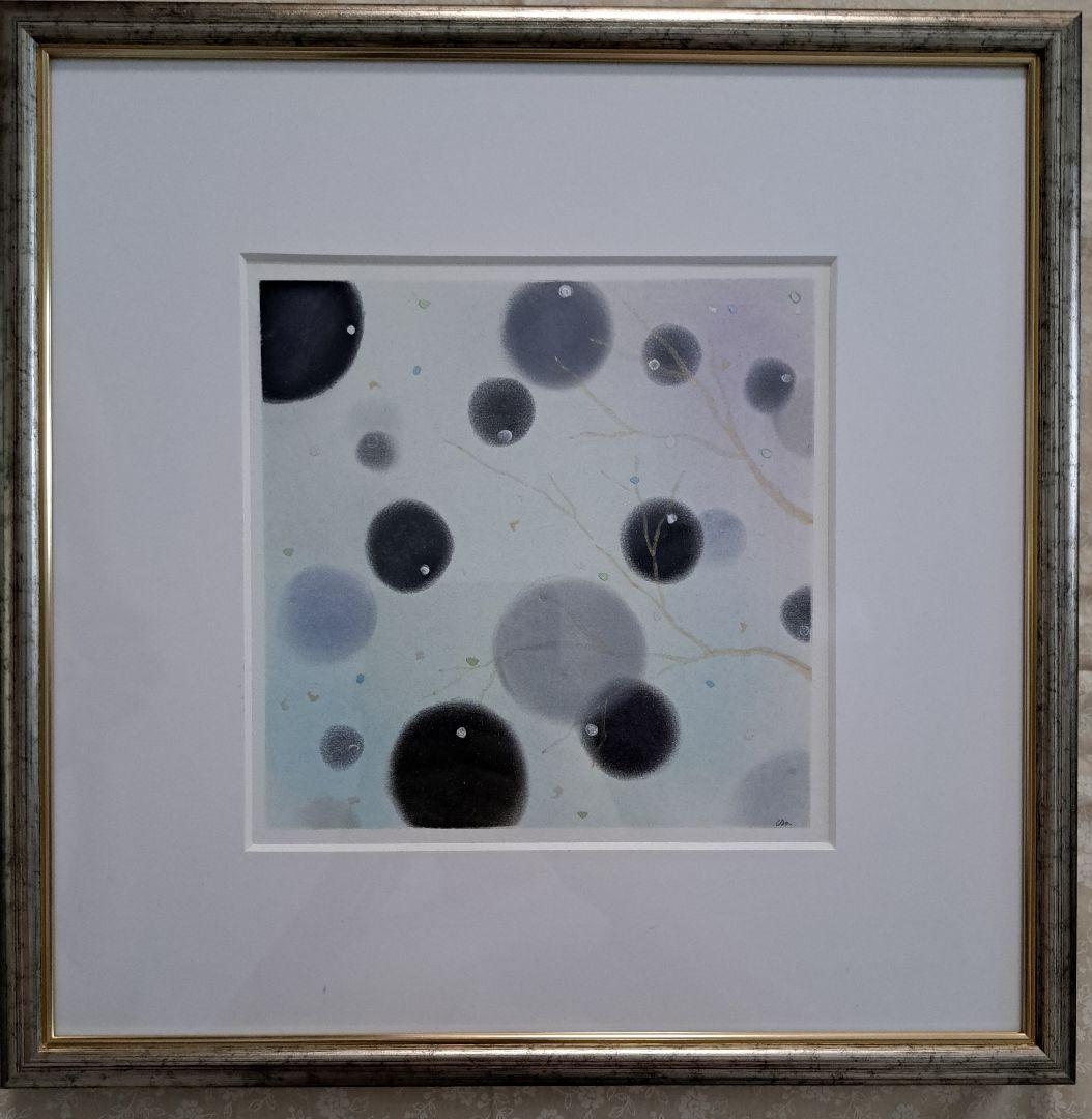 パステル画　水玉