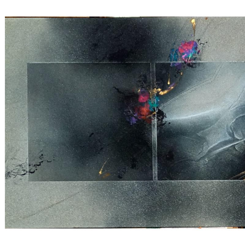 ☆高山洋夫☆砂地に描く『沈黙』のシリーズ アクリル画　肉筆　900X450