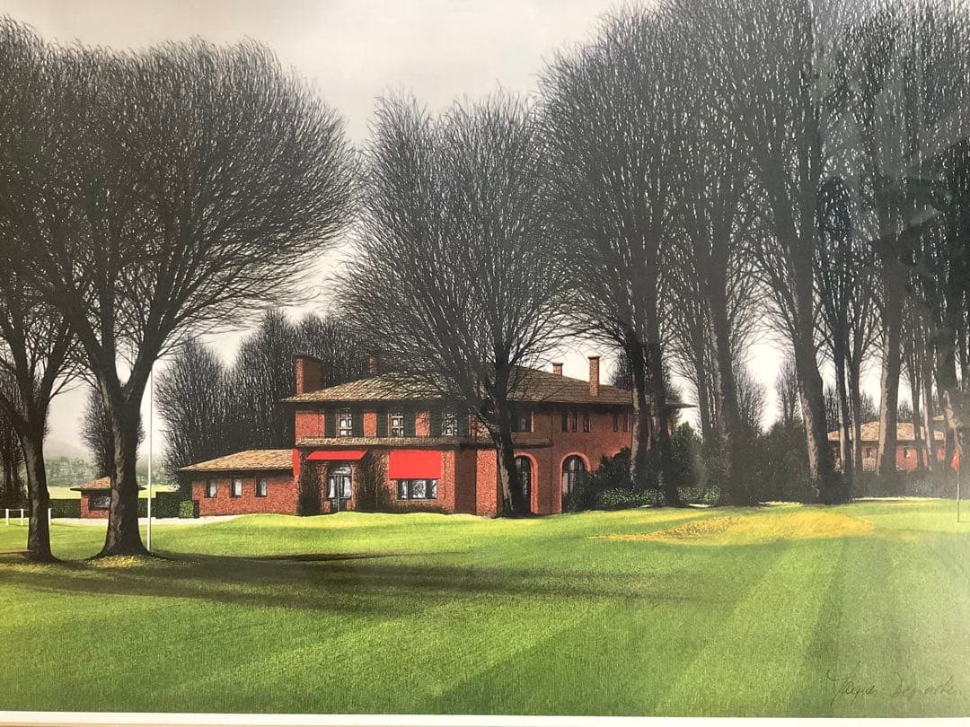 絵画、額縁、ジャック・デペルト、シャンタコゴルフクラブ、フランス、複製画、