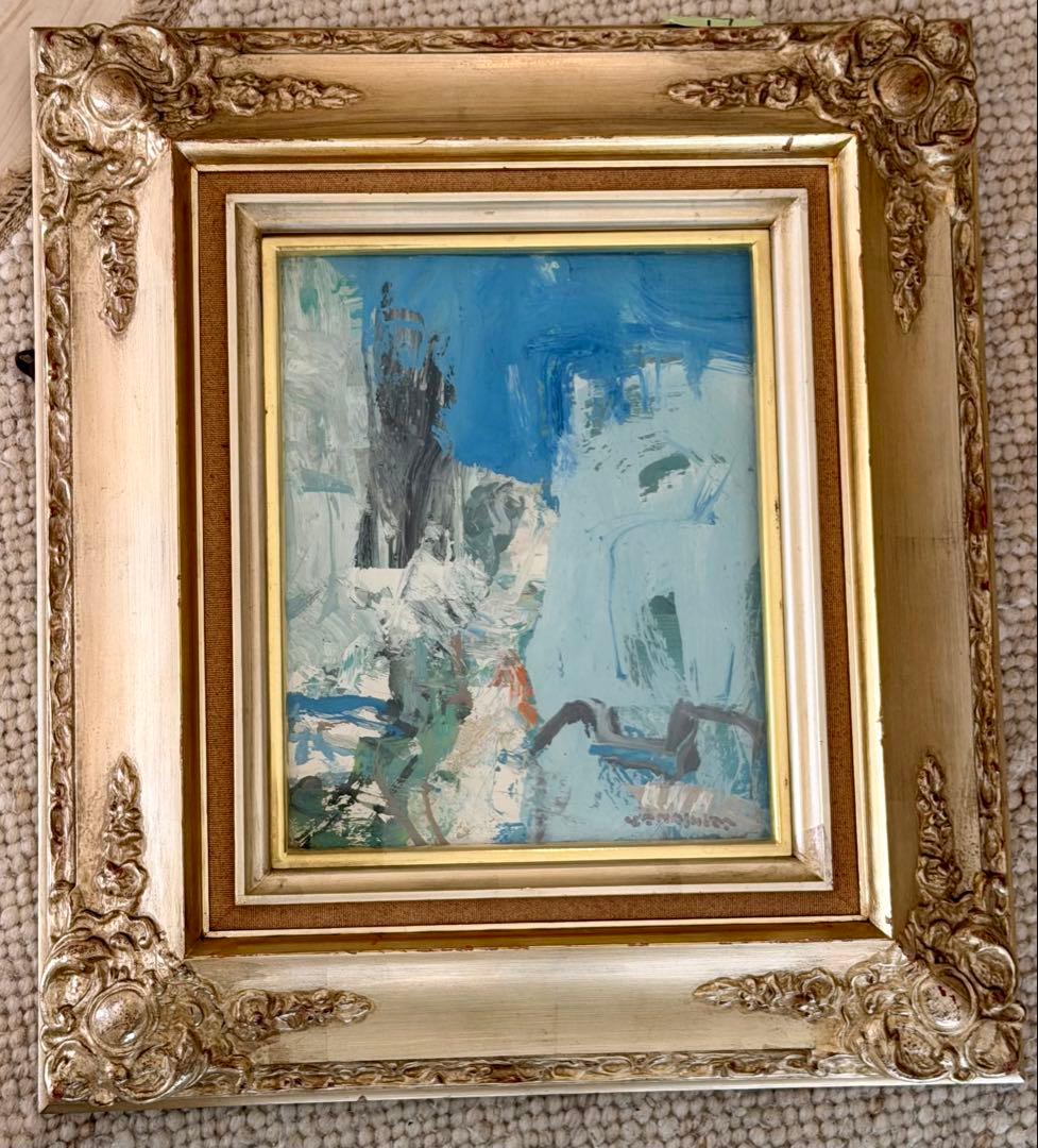 油彩風 抽象画 額装 絵画 モダンアート インテリア アート作品 #109