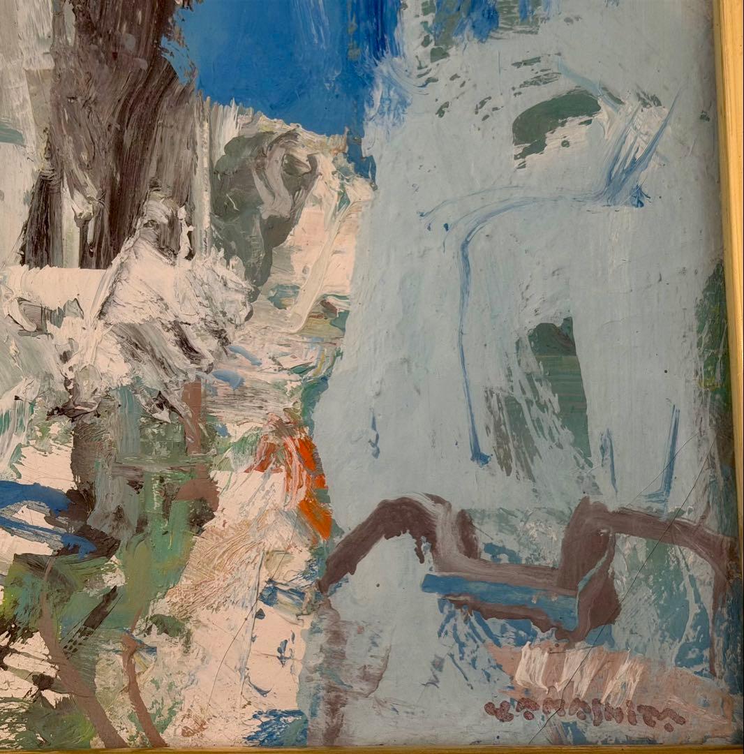 油彩風 抽象画 額装 絵画 モダンアート インテリア アート作品 #109