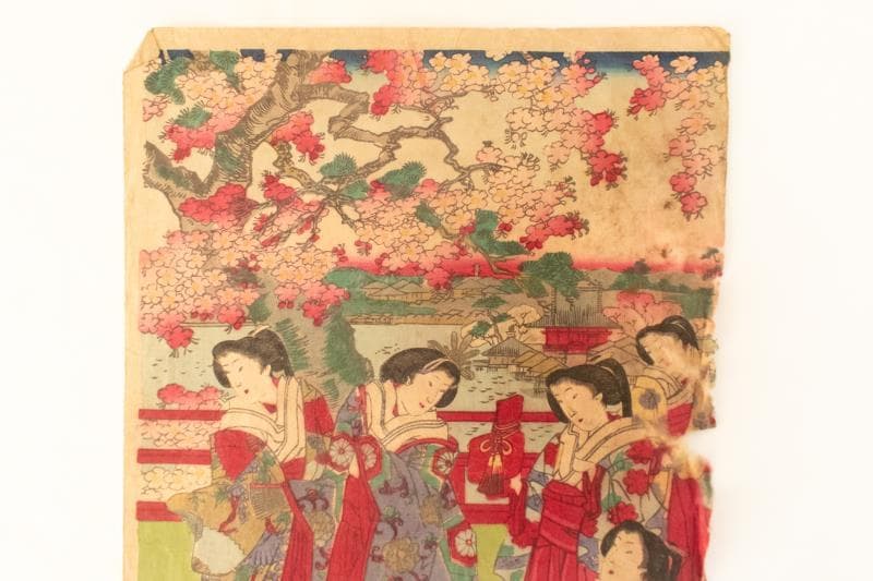 M▽楊州周延 上野清水ヨリ向ケ岡眺望ノ図 木版画 浮世絵 錦絵 (211)