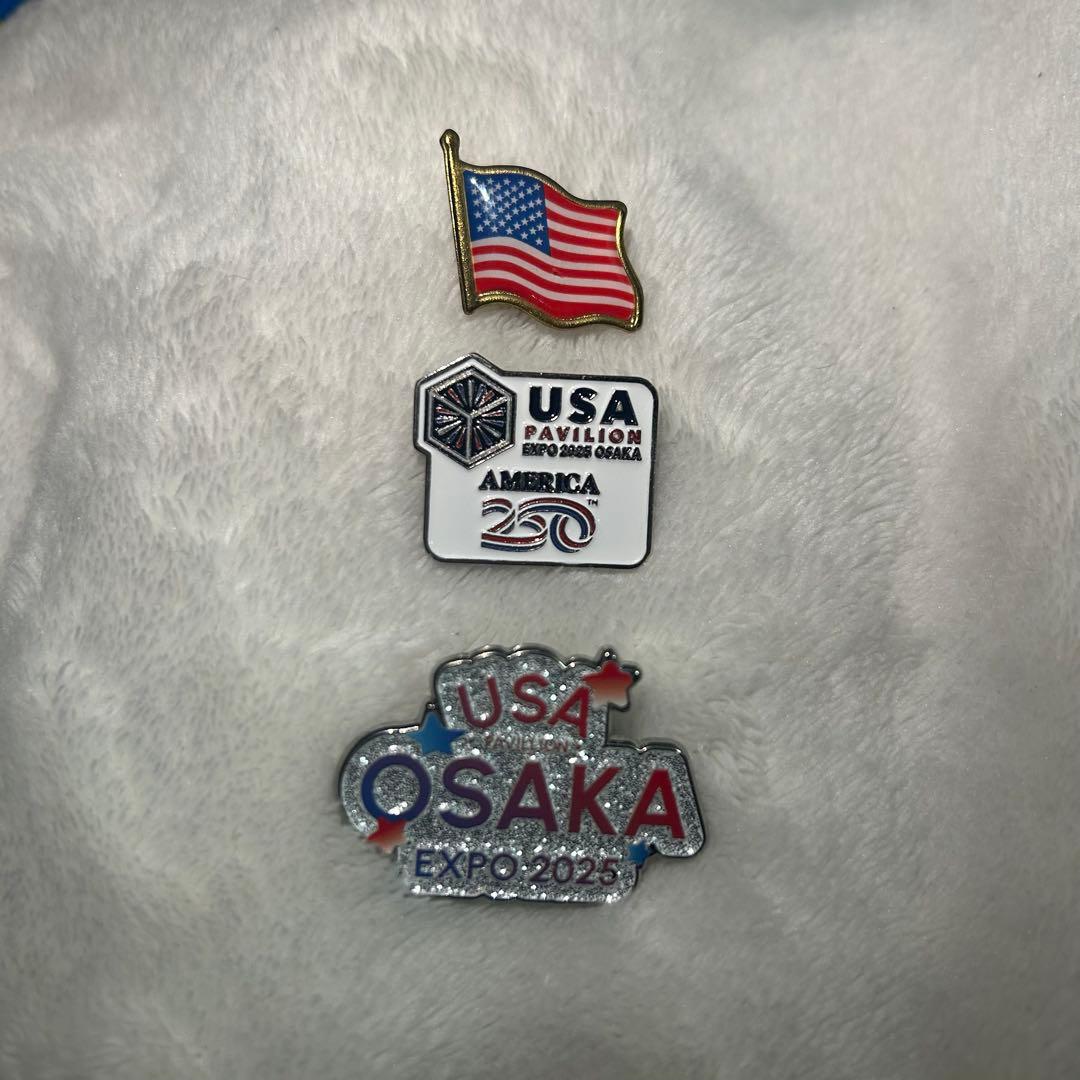 アメリカ国旗・USA PAVILION・大阪万博ピンバッジセット