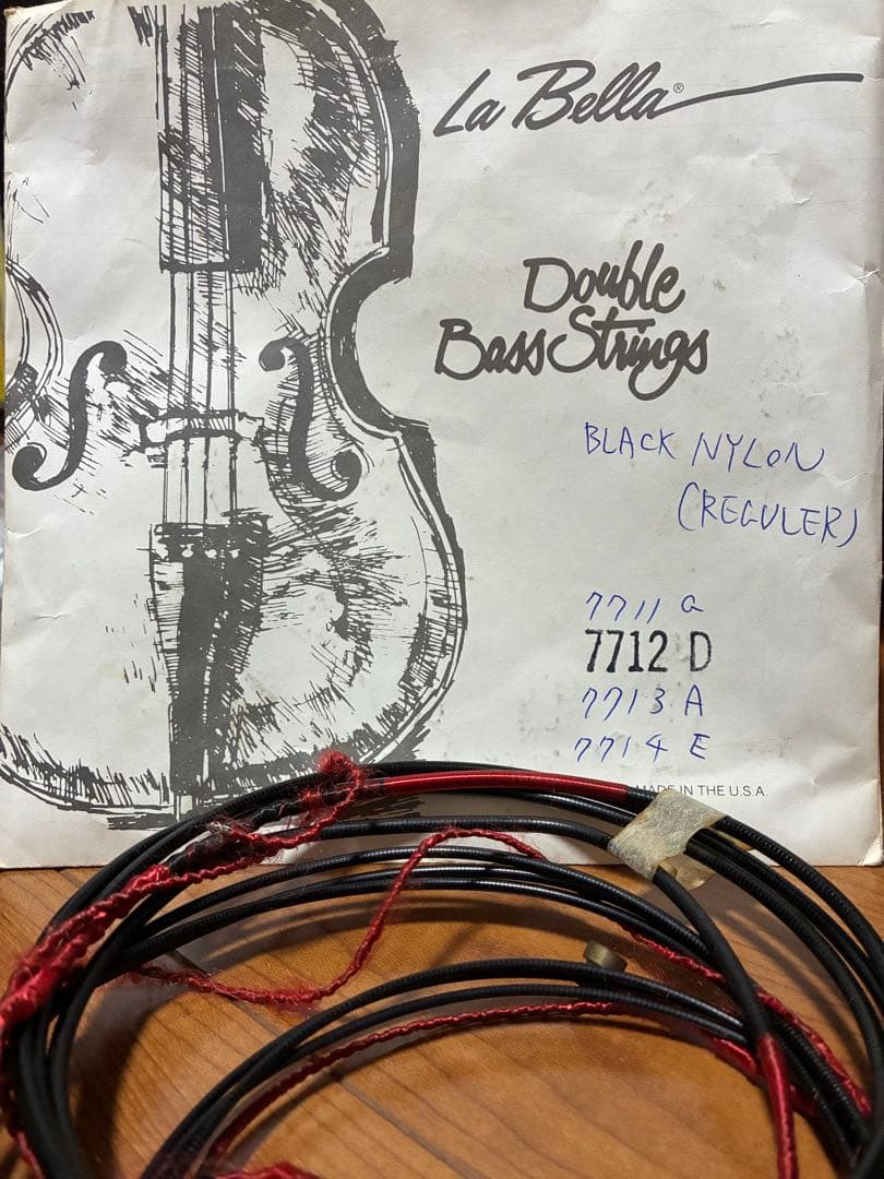 La Bella ラベラ ブラックナイロン コントラバス弦セット