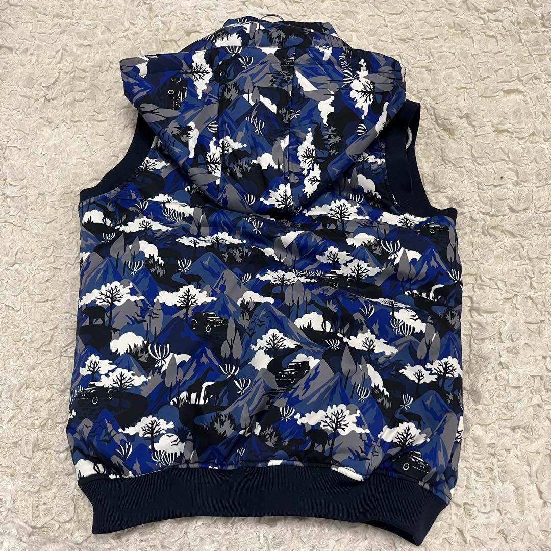 美品【ジャックバニー】2way 中綿入り フード ベスト 防寒 カモフラ ML