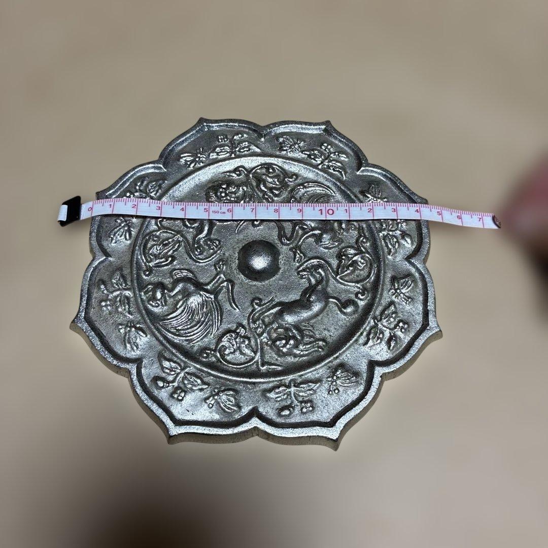 銅鏡　舞鳳狻猊八稜鏡　米田美昭　工芸品