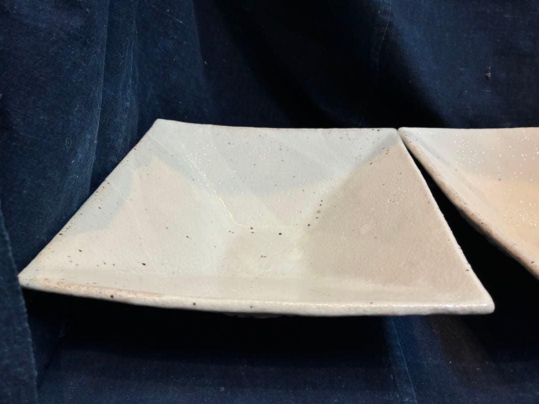岩谷窯　山本教行　民藝　地釉角皿2枚　傷無し　20×20.5センチ￼ 鳥取民藝