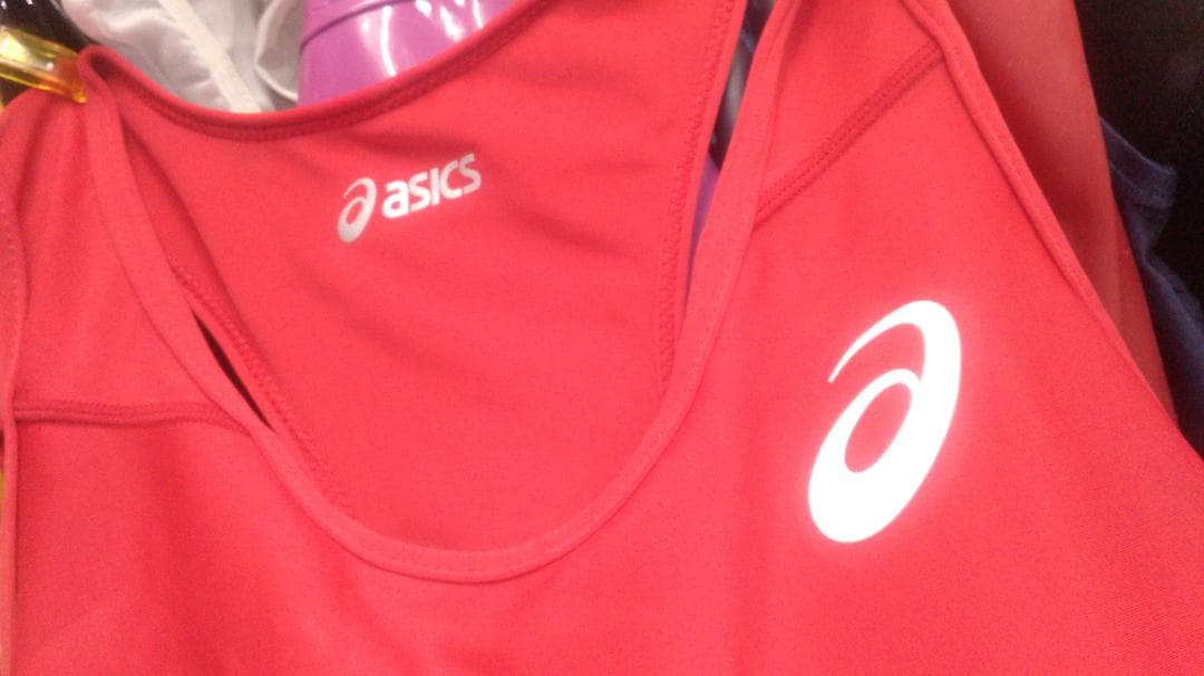 アシックス　陸上女子　ユニフォーム＆ショーツ　上下　赤　Oサイズ　大きいサイズ