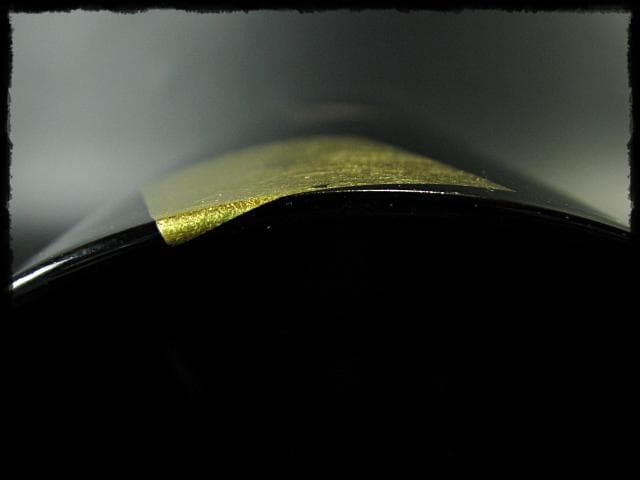 玄々斎好 葉蓋 水指 鈴木 光入木 製 曲物 金切箔 夏向 茶道具 1 g3