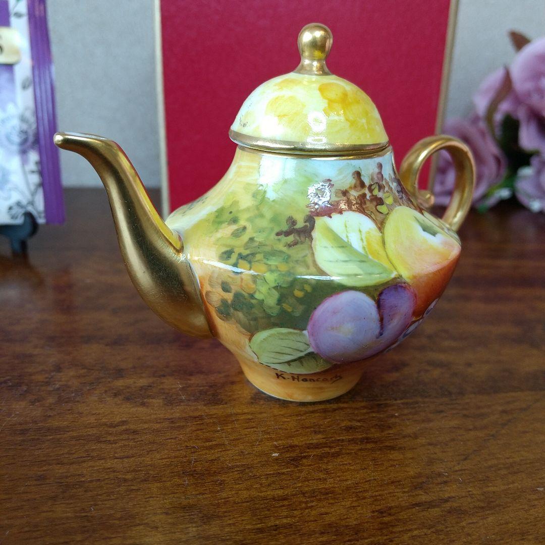 英国 Caverswall 手描きミニチュアティーポット