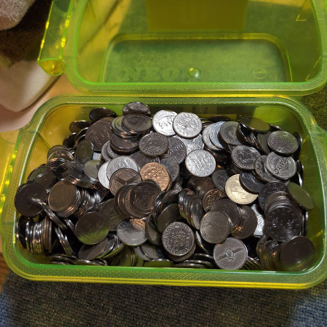 パチスロ　　メダル 25φ 約5kg 約1000枚 ドル箱　4つ