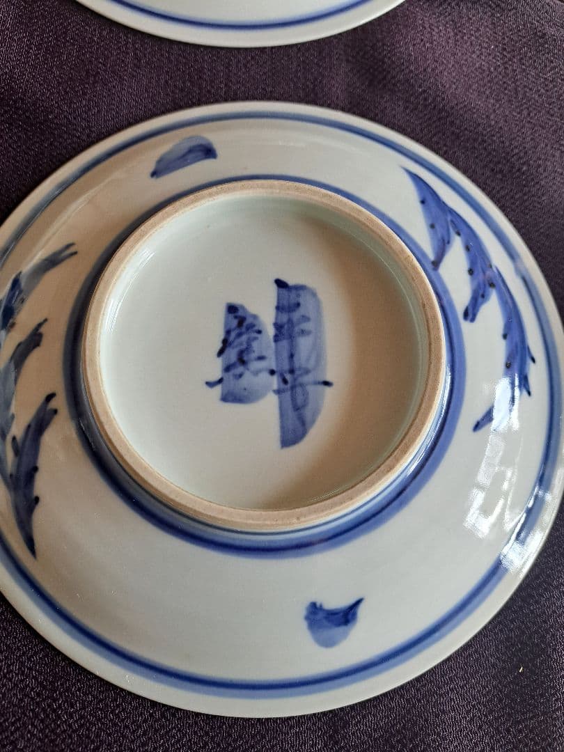 【人間国宝】富本憲吉　平安陶苑　染付　柳絵　六客　①