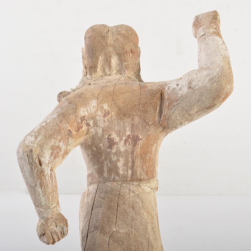 中国　木彫加彩　羅漢像　置物　M　R6915E