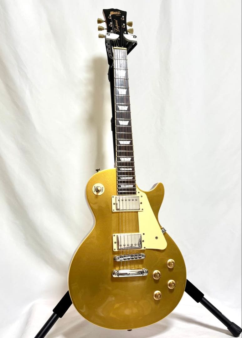【新品弦張替済】Blitz レスポール Leopard ゴールドトップ