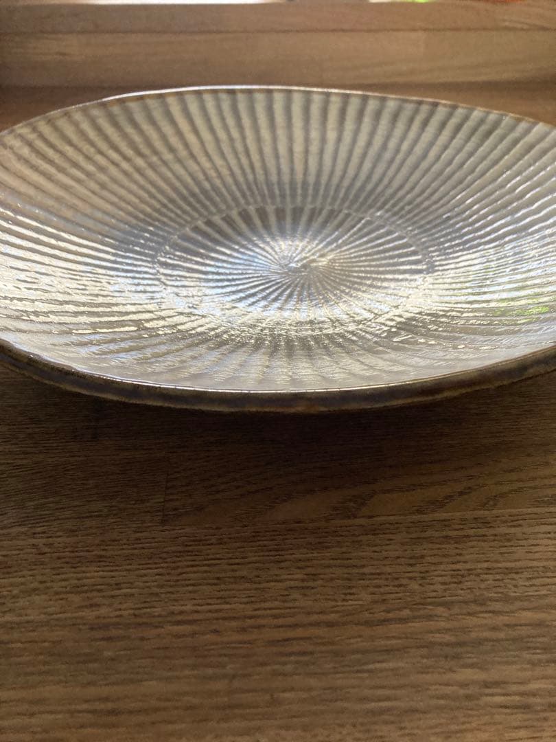 小鹿田焼　飛び鉋　大皿　民藝