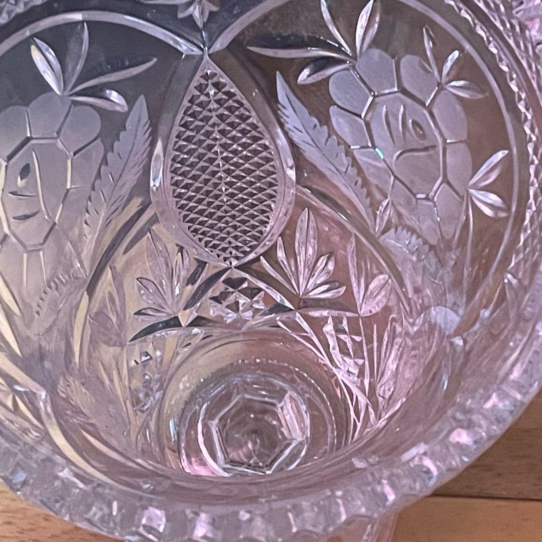 新品　KAMEI GLASS カメイ　蓋付き　アンティーク　ガラス　ポット　置物