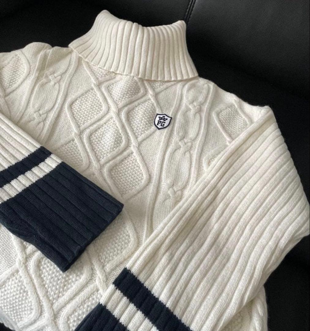 極美品！【PEARY GATES】パーリーゲイツ タートルネック セーター0