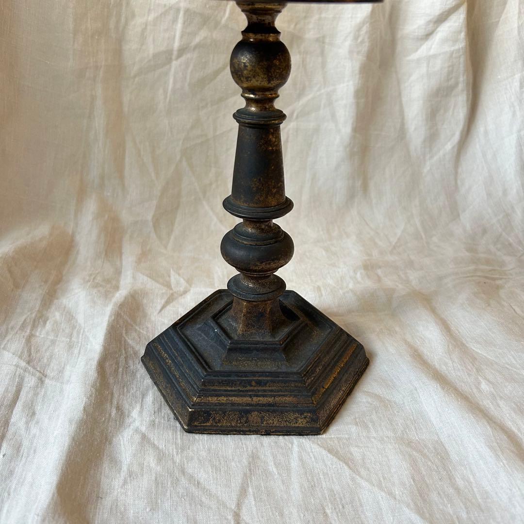 希少　フランスアンティーク 真鍮製 燭台 特大36cm 3つ葉　店舗什器　B