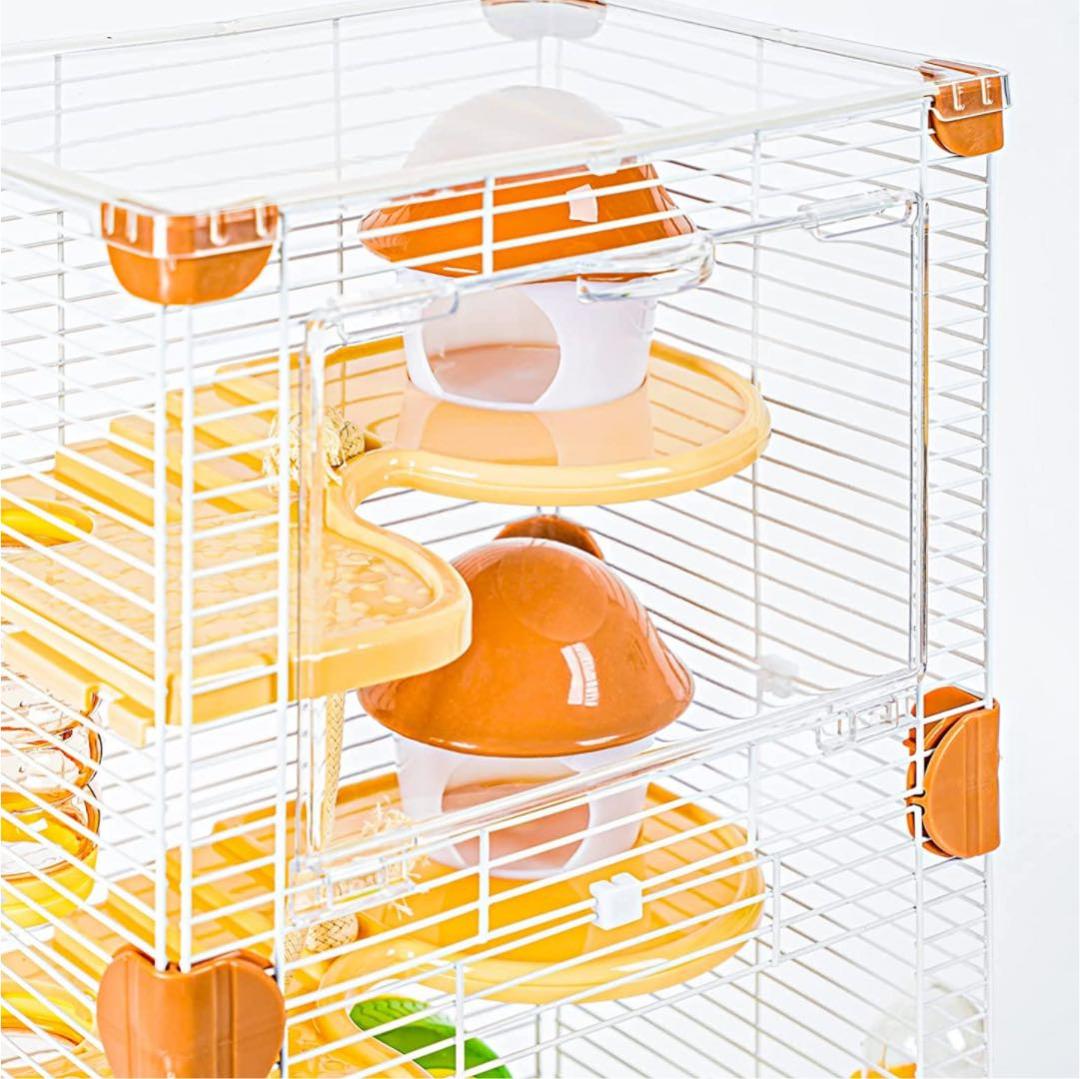 7店セットハムスターケージ 3段階 透明 広々タイプ トレーデザイン お手入