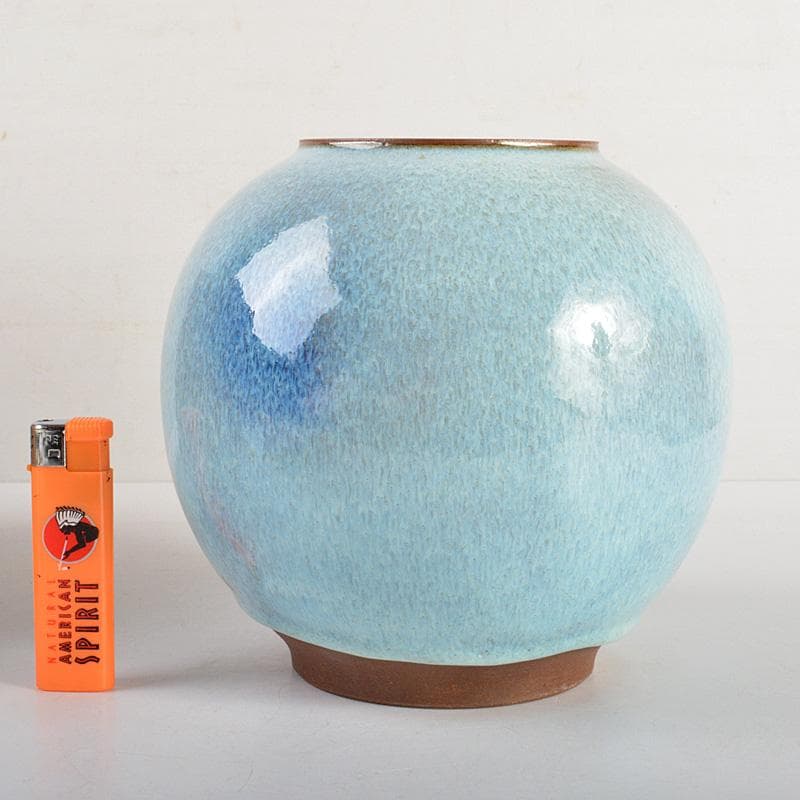 京焼　清水焼　八木一艸作　均窯　花壺　共箱　C　6283C