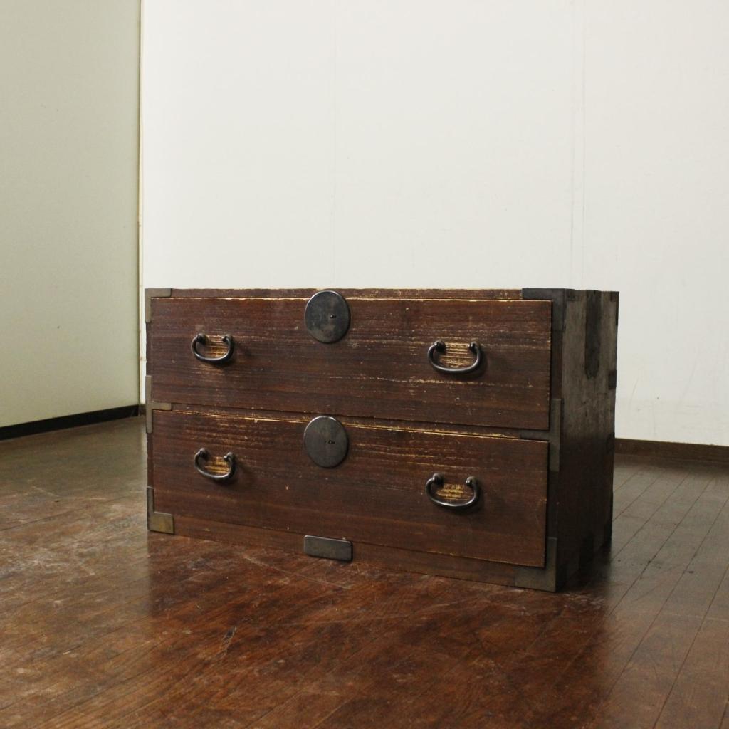 古い時代箪笥 前桐古家具/和家具/和骨董/店舗什器/ローボード/チェスト/収納