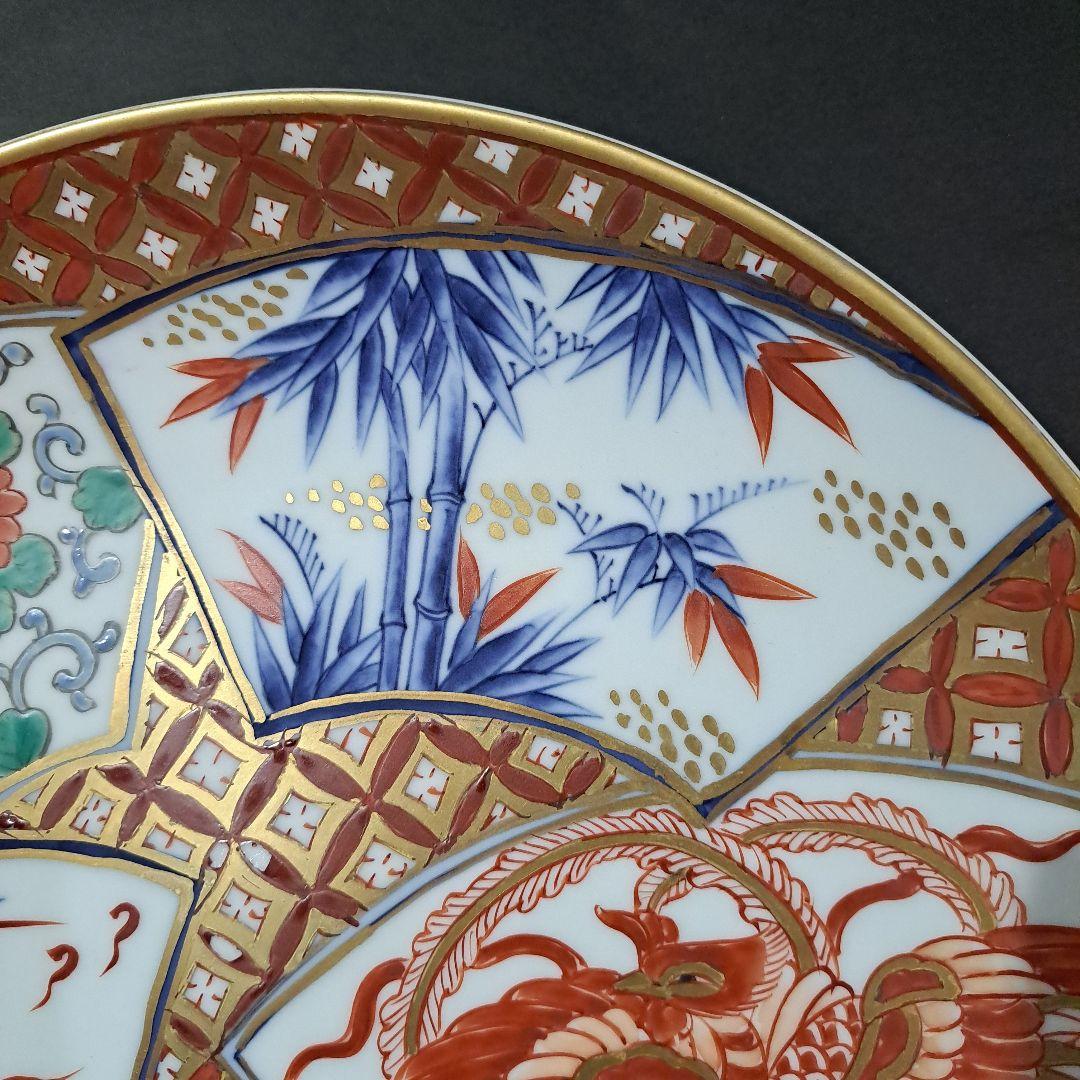 江戸中期　古伊万里　極上　赤絵金蘭手　30㎝皿　共箱　山徳製　祝皿