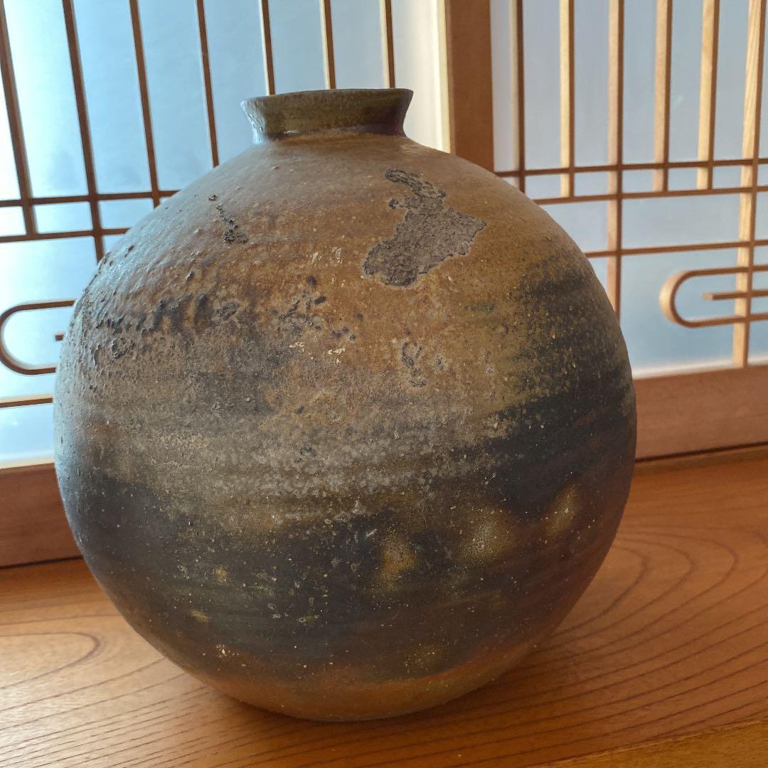 備前焼-大型丸花瓶