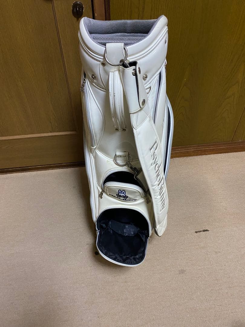 【数量限定品】 PsychoBunny キャディバッグ ホワイト エナメル 中古