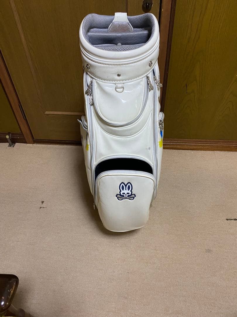 【数量限定品】 PsychoBunny キャディバッグ ホワイト エナメル 中古