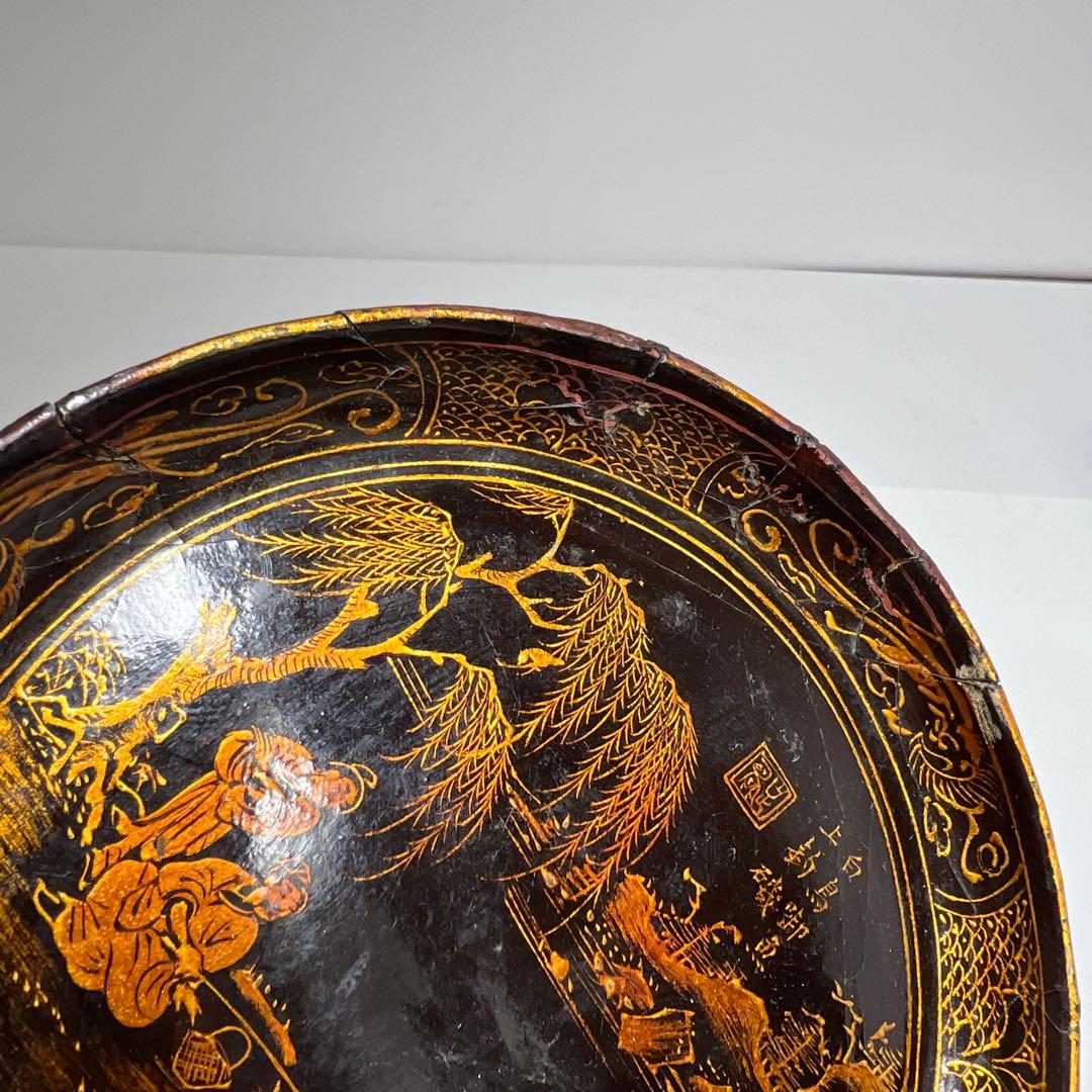 中国明時代　在銘　金彩皿2枚　直径11.7㎝　タサチ　東さ8-0131☆2F