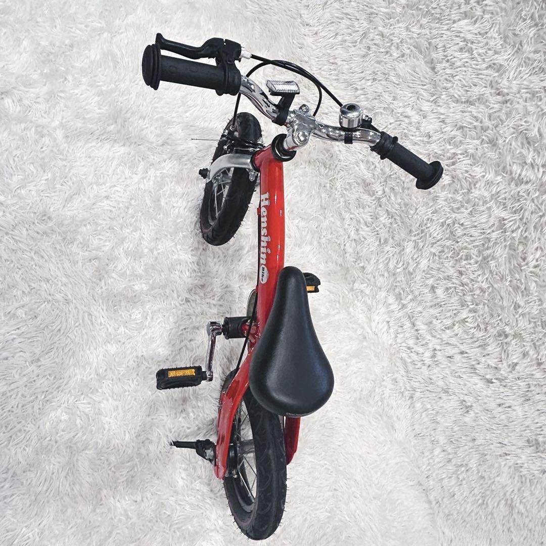 美品✨️ へんしんバイク2 キッズ自転車 12インチ 赤 スタンド ペダル付き